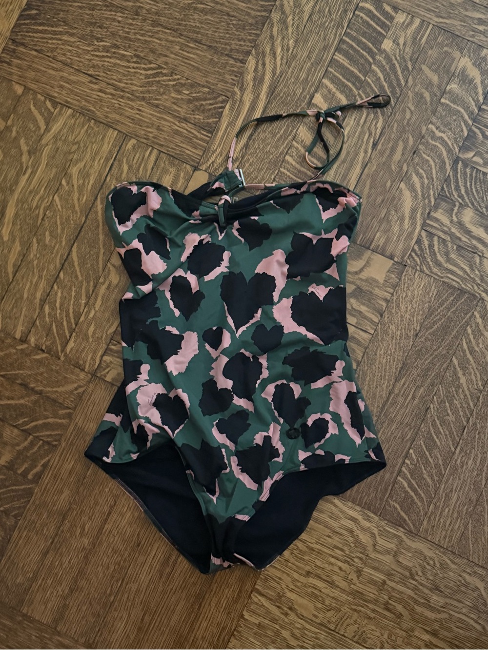 Gucci Green, Pink & Black Printed One-Piece Swimsuit
